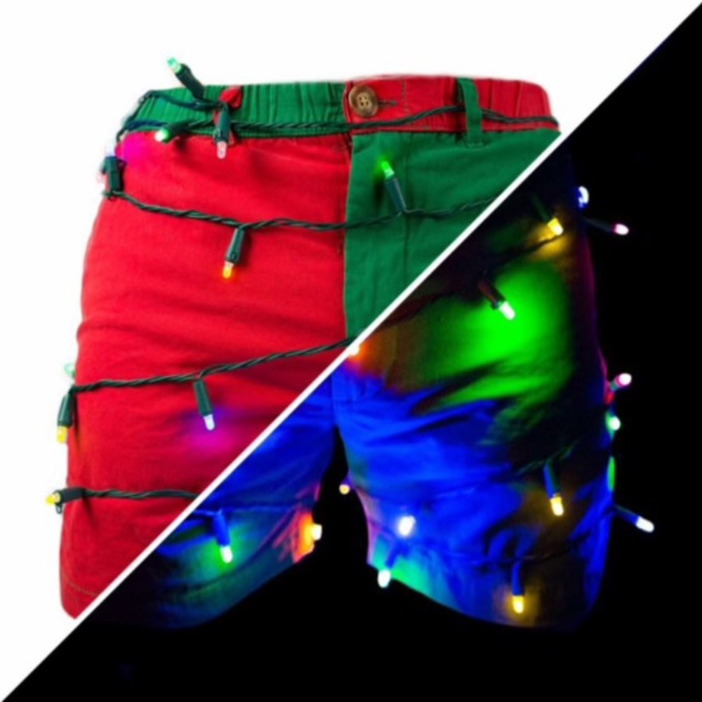 Chubbies Light up Holiday Christmas shorts NIB